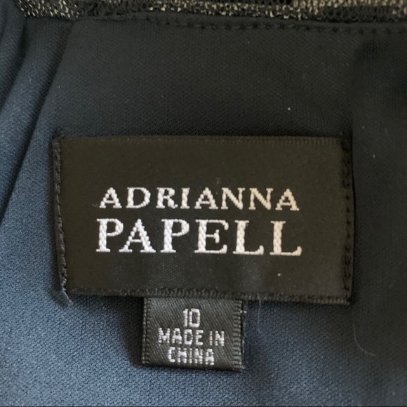 Adrianna Papell Navy Abstract Floral Tiered Dress - Picture 4 of 4